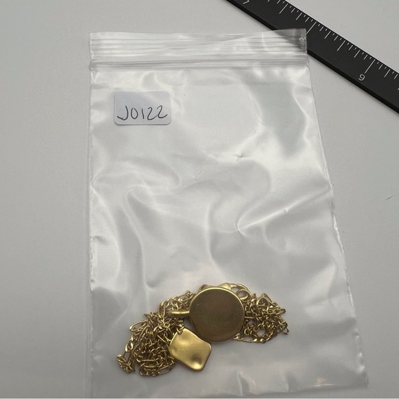 Madewell Gold Tone Charm Necklace Circle Square Basic Preppy Minimalist Neutral - Picture 8 of 9